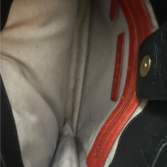 black leather satchel-style handbag from Via Spiga beautiful three compartments - Picture 10 of 16